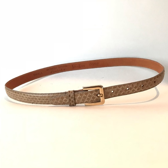Neiman Marcus Accessories - Neiman Marcus genuine snakeskin skinny belt Sz Sm